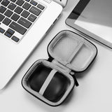 Geekria Shield Earbuds Case Compatible with Audio-Technica ATH-CK3TW, ATH-ANC300TW True Wireless Earbud, Replacement Hard Shell Travel Carrying Bag with Carabiner Clip (Dark Grey)
