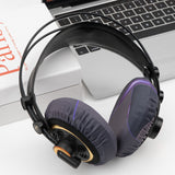 Geekria 2 Pairs Flex Fabric Headphone Ear Covers, Washable Stretchable Earcup Protectors for Large Over-Ear Headsets, Fits 4.1"-6.2" Ear Pads, Gaming Sweat Guards (Size L / Cosmos)