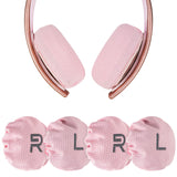 Geekria 2 Pairs Mesh Fabric Headphones Ear Covers - Product Safety Certified - Washable & Stretchable Earcup Protectors for Over-Ear Headsets, Sweat Pads for Gym, Gaming (M / Pink)