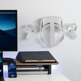Geekria Wall Mount Compatible with Meta Quest 2, Rift S, Pico Neo 3, Neo 4, VR Headset and Controller Storage Hook Holder (Light Gray)