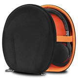 Geekria Shield Headphones Case Compatible with Sony WH-XB700, WH-CH520, WH-CH500, MDR-ZX600, Replacement Extra Hard Shell Travel Carrying Bag with Cable Storage (Black)