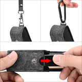 Geekria Felt Case Cover Compatible with Huawei, Sony WF-C700, Beats Solo buds, JBL Vibe Buds, Protective Earphones Skin with Keychain Hook, Charging Port Accessible (Dark Gray)
