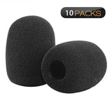 Geekria for Creators Foam Windscreen for 1/4" (10mm) Diameter Microphones, Antipop Foam Cover, Mic Wind Cover, Sponge Foam Filter Compatible with HyperX Cloud X, Cloud Pro (Black / 10 Pack)