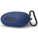 Geekria Silicone Case Cover Compatible with Soundcore by Anker Liberty 4 Pro True Wireless Earbuds, Protective Earphones Skin Cover with Keychain Hook, Charging Port Accessible (Blue)