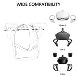 Geekria VR Wall Mount Stand Compatible with Quest 3 / Pro / 2, Valve Index, HTC Vive, PlayStation VR Game Accessories Storage Holder Hook VR Headset (Clear)