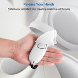 Geekria Touch Controller Grip Cover Compatible with Meta Quest 2, VR Anti-Throw Handle Silicone Sleeve with Adjustable Hand Strap, Controller Caps (White)