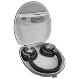 Geekria Shield Headphones Case Compatible with B&O Beoplay H95, H9, H9 3rd Gen, H9i, H8, H7 H6, H4, H2 Case, Replacement Hard Shell Travel Carrying Bag with Cable Storage (Seashell, Black)