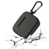 Geekria Silicone Case Cover Compatible with EDIFIER TWS5 PRO True Wireless Earbuds, Protective Earphones Skin Cover with Keychain Hook, Charging Port Accessible (Black)