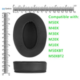 Geekria Sport Extra Thick Cooling-Gel Replacement Ear Pads for Audio-Technica ATH-M50X, M50xBT, M50, M50xBT2, ATH-M40X, M30, M20, M10 Headphones Ear Cushions, Repair Parts (Black)