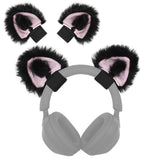 Geekria NOVA Headphone Beam Strap+Cat Ears Attachment Compatible with Bose, Sony, Skullcandy, Beats, Marshall Headphones, Easy DIY Installation, Comfortable & Stylish (Black+Pink)