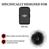 Geekria for Creators Furry Windscreen Compatible with DJI Mic, Mic DeadCat Wind Cover Muff, Fluff Cover Windshield, Wind Noise Reduction (Grey / 2 Pack)