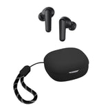 Geekria Silicone Case Cover Compatible with Soundcore by Anker P20i, p 20i True Wireless Earbuds, Protective Earphones Charging Port Accessible, Front LED Visible (Black)