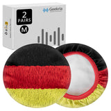 Geekria 2 Pairs Flex Fabric Headphones Ear Covers - Product Safety Certified - Washable & Stretchable Earcup Protectors for Over-Ear Headsets, Sweat Pads for Gym, Gaming ( M / German Flag)