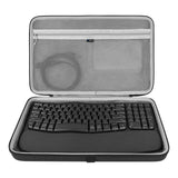 Geekria Keyboard Carrying Case, Hard Shell Travel Carrying Keyboard Case, Compatible with Logitech Wave Keys MK670 Combo/Wave Keys Wireless Ergonomic Keyboard (Dark Grey)