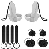 Geekria Straps Covers & Wrist Straps Compatible with Meta / Oculus Quest 2 Anti-Drop Hand Grip Accessories Fit for Quest 2 Touch Controller Handle (Black 20CM+40CM)