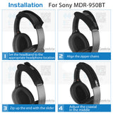 Geekria Headband Cover for Sony WH-1000XM4/XM3/XM2/1000X, ULT WEAR, WH-ULT900N, WH-XB950N1/XB910N/XB900N, MDR-XB950BT/XB650BT, MDR-10RBT/10RNC/10R Headphones, Replacement Repair Part (Black)