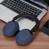Geekria Silicone Headphone Cover Compatible with Sony WH-1000XM5, WH1000XM5 Wireless Headphones, Scratch Protection Case / Earpieces Cover / Headset Speakers Skin Protector (Blue)