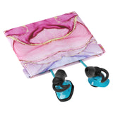 Geekria NOVA Pocket Earphone Case for Earbuds, Coins / In-Ear Headphone Organizer Pouch Bag / Universal Earphones Protective Pouch / Snap Pouch Storage / Purse Change Holder (Pink Marble)