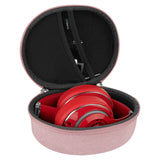 Geekria NOVA Headphones Case Compatible with Beats Studio Pro/3 Wireless/2, Replacement Hard Shell Travel Carrying Bag with Cable Storage (Pink)