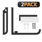 Geekria 2 Pack Headphone Stand Hanger Foldable Wall Mounted Headphones Holder, Durable Aluminum Headset Stand Holder for Universal Gaming Headset,Stand Come with Headband Protective Pad (Black)