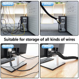 Geekria 4 Pack Cable Management, Wire Management with 8 Pieces Cable Ties, 20 Inch Cord Management with Zipper for TV / Office / Home Entertainment / Computer, Desk Cable Management (Black)