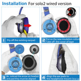 Geekria Replacement Ear Pads Compatible with Beats Solo 2 Wired (B0518) Headphones Ear Cushions, Repair Parts (Black)