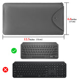 Geekria Keyboard Carrying Case Replacement for Logitech MX Keys Mini Keyboard Case, Vegan Leather Protective Travel Bag Keyboard Cover (Dark Grey)