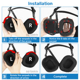 Geekria Comfort Hybrid Velour Replacement Ear Pads for Corsair HS80 RGB Wireless Headphones Ear Cushions, Headset Earpads, Ear Cups Cover Repair Parts (Black)