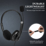 Geekria USB Headset with Mic, Mute Button and Volume Control, Lightweight Wired Computer On-Ear Headphones with Boom Microphone and Detachable 3.5mm Plug, 3 Pack, Assorted Colors