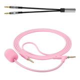 Geekria NOVA Boom Mic Headphones Cable Compatible with Sony, Skullcandy, Beats, JBL, 3.5mm Jack Replacement Cord for Gaming & Meeting (5.6ft / Pink)