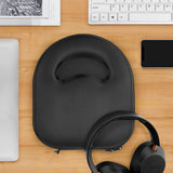 Geekria Shield Headphones Case for Lay Flat On-Ear Headphones, Replacement Hard Shell Travel Carrying Bag with Cable Storage, Compatible with Bose, EDIFIER, Grado and More Headsets (Black)