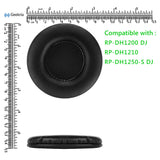 Geekria QuickFit Replacement Ear Pads for Panasonic TECHNICS RP-DH1200 DJ, RP-DH1210, RP-DH1250-S DJ Headphones Ear Cushions, Headset Earpads, Ear Cups Cover Repair Parts (Black)
