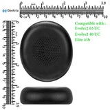 Geekria QuickFit Replacement Ear Pads for Jabra Evolve2 65 UC, Evolve2 65 MS, Evolve2 40 UC, Evolve2 40 MS, Elite 45h Headphones Ear Cushions, Headset Earpads, Ear Cups Cover Repair Parts (Black)