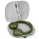 Geekria Shield Headphones Case Compatible with JBL Tune 510BT, AKG Y50BT, Sony WH-CH520/CH510, Replacement Hard Shell Travel Carrying Bag with Cable Storage (Green)