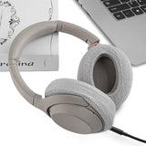Geekria 2 Pairs Knit Headphones Ear Covers - Product Safety Certified - Washable & Stretchable Sanitary Protectors for Over-Ear Headsets, Sweat Pads for Gym, Gaming (Size M / Grey)