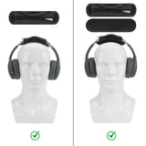 Geekria Short Replacement Medium Hook and Loop Headband Cover + Velour Pad Set, Compatible with Skullcandy, Bose, JBL, Sony Headphones Accessory, Easy DIY Installation (Black)