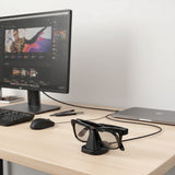 Geekria Charging Stand Dock Compatible with Ray-Ban Meta (Gen 1 & 2), Wayfarer, Headliner, Skyler, Oakley Meta HSTN, Portable Smart Glasses Charger Dock (Black)