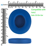 Geekria Replacement Ear Pads Compatible with Beats Solo 2 Wireless (B0534) (Not Compatible with Beats Solo2 Wired) On-Ear Headphones Ear Cushions (Blue)