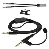 Geekria Boom Mic Headphones Cable Compatible with Audio-Technica, Skullcandy, Soundcore, 3.5mm Jack Nylon Braided Replacement Cord with Boom Microphone for Gaming & Meeting (5.6 ft)
