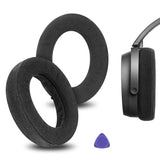 Geekria Comfort Velour Replacement Ear Pads for Sennheiser HD490 Pro, HD490ProPlus Headphones Ear Cushions, Repair Parts (Black)