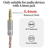 Geekria 4.4mm Balanced Cable Compatible with HIFIMAN SUNDARA, Edition XS, HE 400i/1000V2, Denon AH-D600/D7200, 6N OCC Braided Silver Plated Audio Cord (4.4mm to Dual 3.5mm Male/4.9ft)
