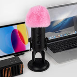 Geekria for Creators Furry Windscreen Compatible with Blue Yeti, Yeti Pro USB Microphone, Mic DeadCat Wind Cover Muff, Windbuster, Windjammer, Fluff Cover Windshield (Pink / 2 Pack)
