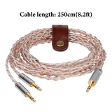 Geekria Apollo Copper Silver Braid Upgrade Audio Cable Compatible with HIFIMAN SUNDARA, Ananda, Arya HE4XX, 3.5mm to Dual 3.5mm Male Replacement Audiophile Cable (8.2ft / 2.5m)