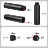 Geekria for Creators Microphone Stand Extension Adapter, 5/8 Male to 3/8 Female and 5/8 Male to 1/4 Female Mic Screws, 5/8 Male to 5/8 Female Microphone Boom Arm Extension Tube (Black / 3 Pack)