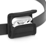 Geekria Earbuds Pouch with Belt Loop Compatible with Apple AirPods Pro 3/2, AirPods 4/3/2, Protective Case Cover with Clip Holder for Bag Strap (Black)