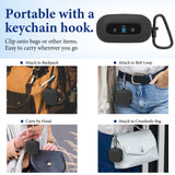 Geekria Silicone Case Cover Compatible with Soundcore Liberty 5 Pro by Anker, Protective Earbuds Case with Locking Aluminum Carabiner, Charging Port Accessible, Front LED Visible (Black)