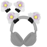 Geekria NOVA Headphone Beam Strap+Cat Ears Attachment Compatible with Bose, Sony, Skullcandy, Beats, Marshall Headphones, Easy DIY Installation, Comfortable & Stylish (Black / White+Purple)