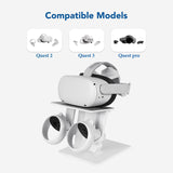 Geekria VR Headset Display Stand, Link Cable Accessories Storage Holder Compatible with Meta Quest 2/Quest Pro/Quest 3 Headset and Touch Controllers