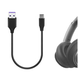 Geekria USB Headphones Charger Cable Compatible with Soundcore V40i, Boom 3i, Sleep A30, P41i, Space One/Q45, AeroClip, Liberty 5/4, Life P3, USB Replacement Power Charging Cord (1ft/30cm)