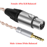 Geekria 4-Pin XLR Balanced Male to 4.4mm Balanced Male Headphones Audio Adapter Cable, OCC Copper Silver Plated Upgrade Audio Conversion Cord, Compatible with Amplifiers, Microphones (20cm/8'')
